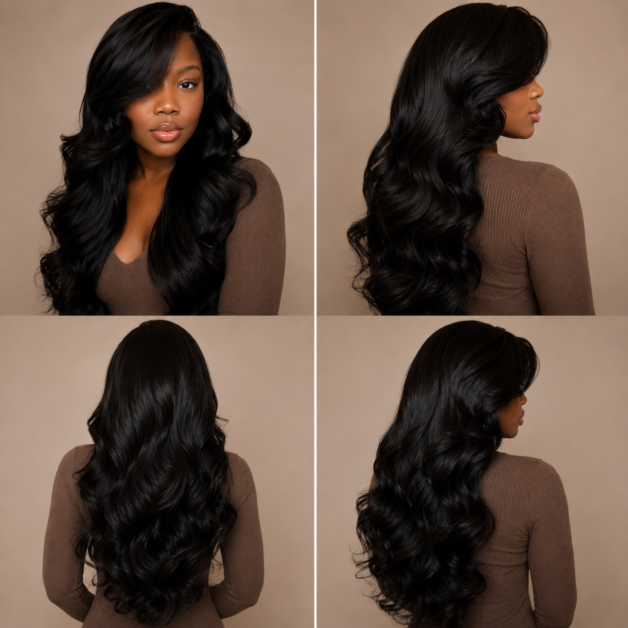 Jolie crown with side part, face framing, and medium layers